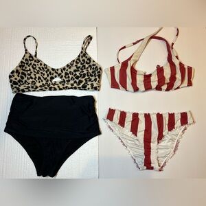 Bundle of 2 bikini sets, 34D tops and Med bottoms
